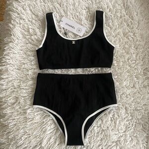 Chanel Black and White Bikini Set
